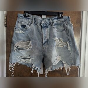Distressed Denim Shorts
